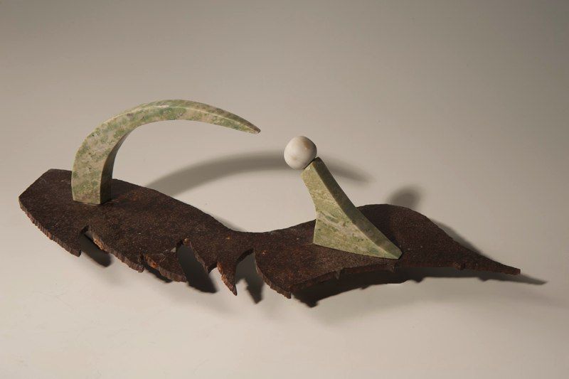 The Green Marine - marble and metal