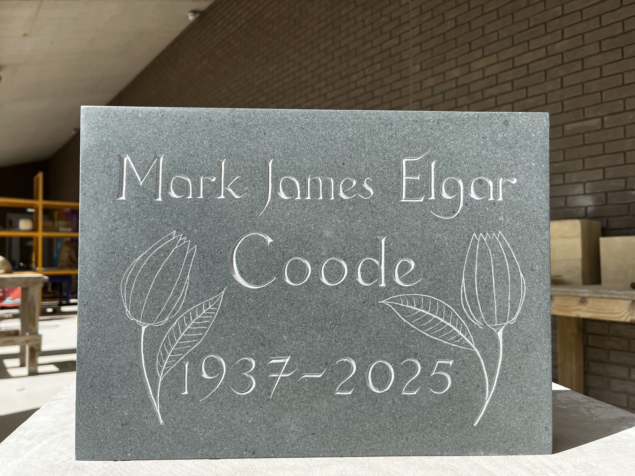 Small Memorial with Rose Relief