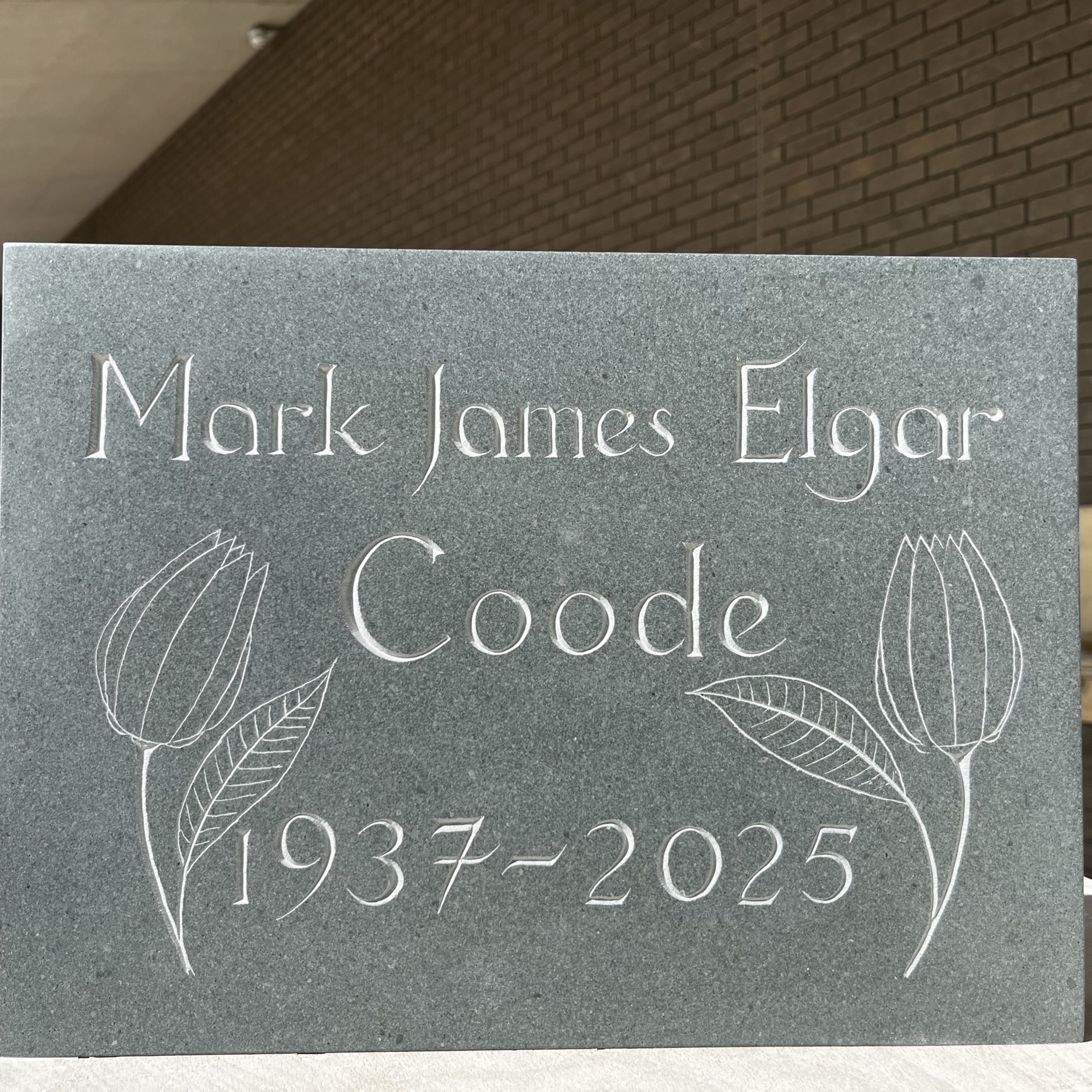 Small Memorial with Rose Relief